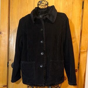 Denim&Co Black Corduroy Reversible Jacket